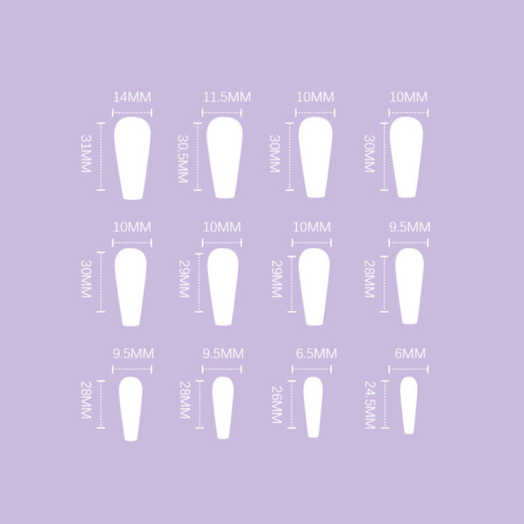 Coffin Press-On Nails - White French Tip & 3D Butterfly