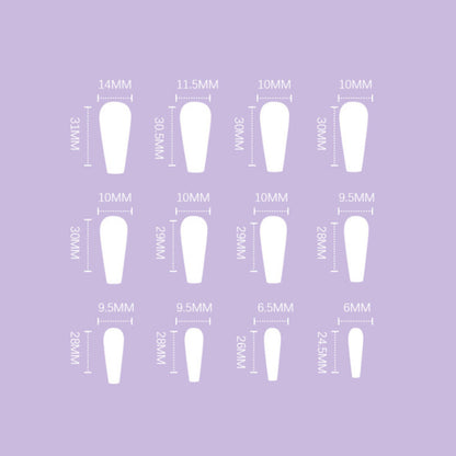 Coffin Press-On Nails - White French Tip & 3D Butterfly